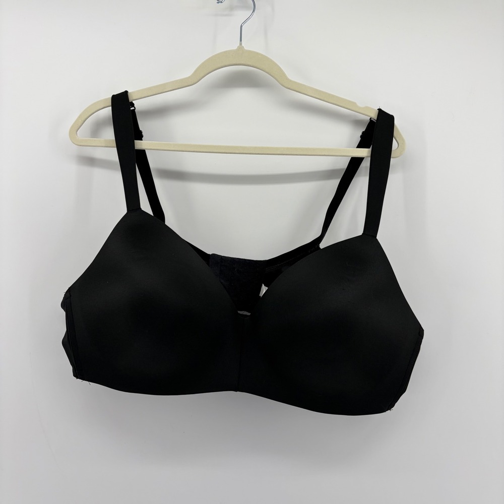 Cacique Womens 46C Black T-Shirt Bra Lightly Lined No‎ Wire Plus Size Comfort